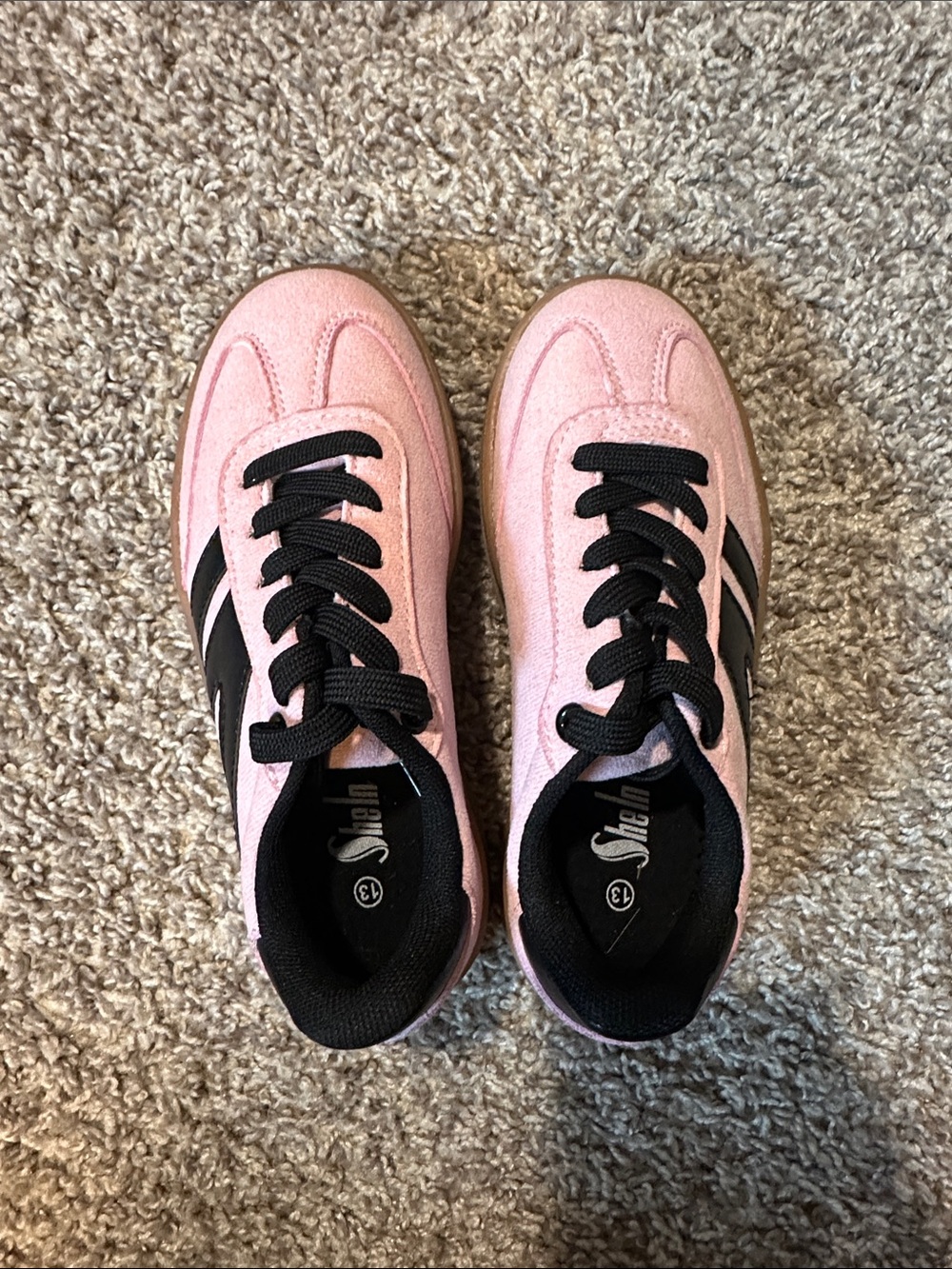 SHEIN Pink and Black Kids Sneakers